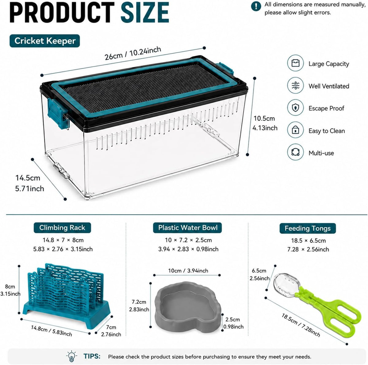 4 Pcs Feeding Container Complete Kit, 10x5.8x4.13 Inch