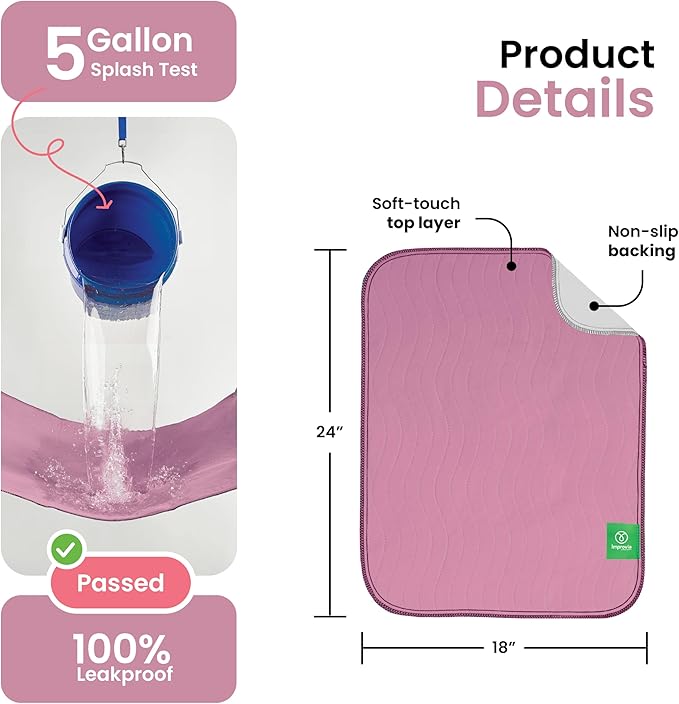 IMPROVIA® Washable Underpads, Heavy Absorbency Reusable Incontinence Pads - Image 3