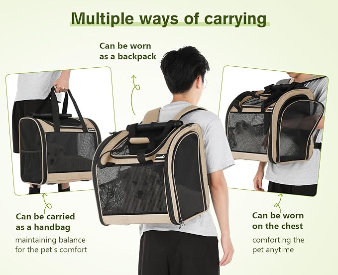 Pecute Cat Backpack with Widened Interior Space, Upgraded Dog Backpack Carrier - Image 4