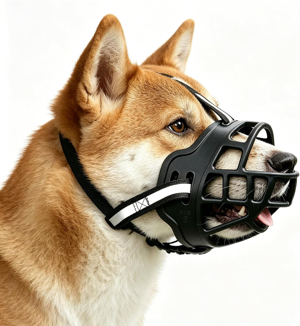 Dog Muzzle for Medium Large Dogs, Soft Basket Muzzle for Dogs, Adjustable