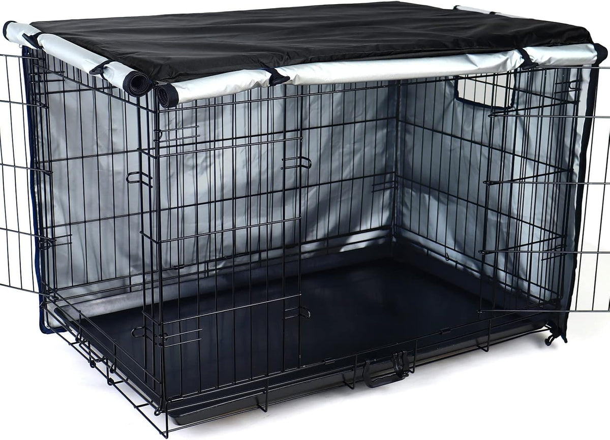 kefit Dog Crate Cover, Privacy & Light-Blocking Cover for Wire Dog Kennel/Cage, Fits Standard 36" Crates, Black