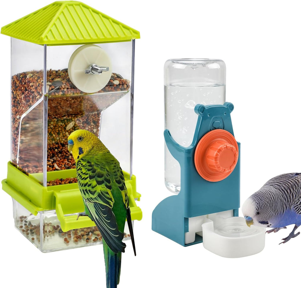 Rypet No-Mess Automatic Bird Feeder, Parakeet Cage Accessories