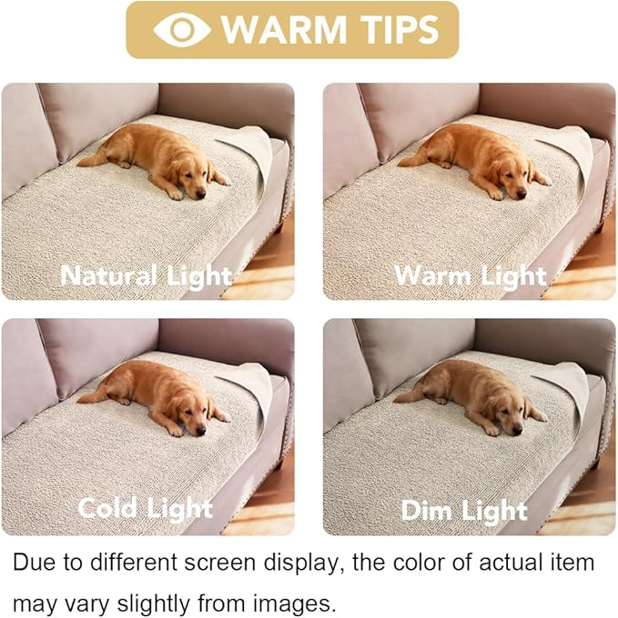 H.VERSAILTEX Non Slip Pet Couch Cover Chenille Dog Bed Protector Thick Soft - Image 5