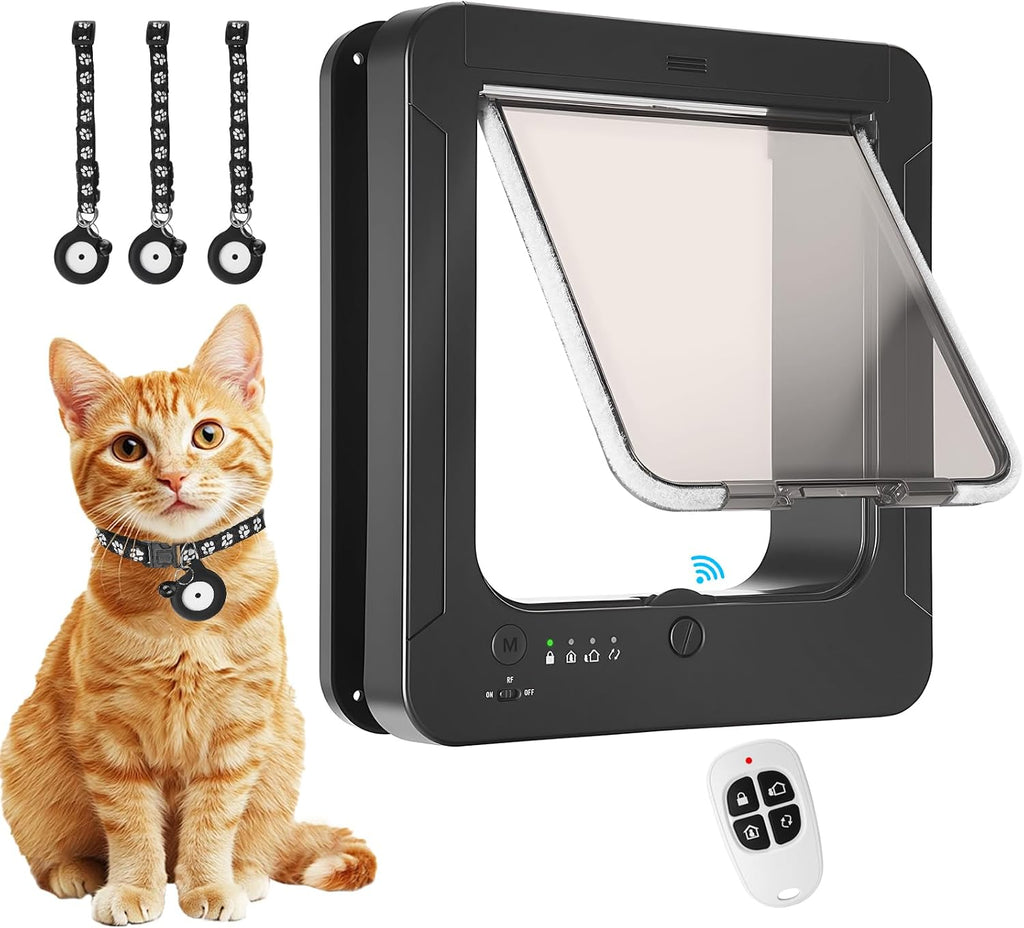 Smart Cat Door with Collar Sensor, Automatic Pet Door with RFID Sensor