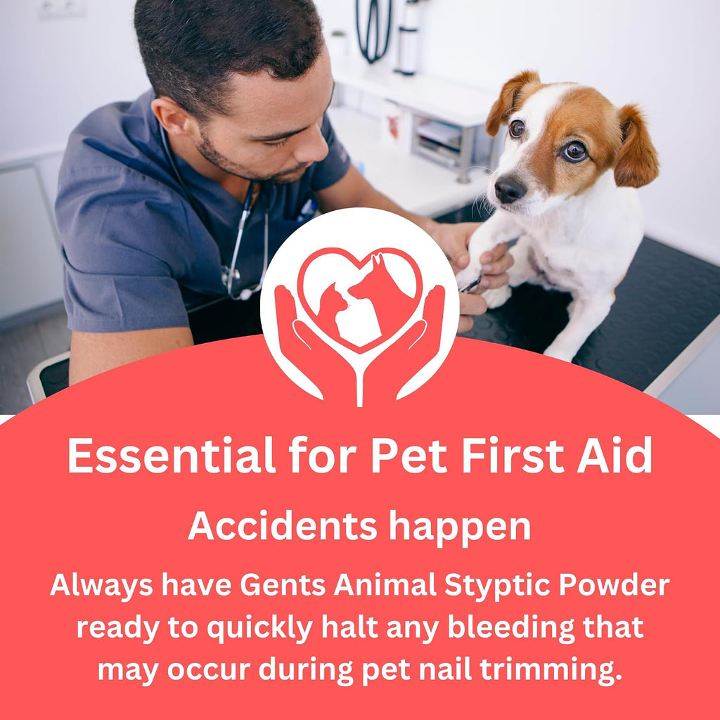 G.B.S Styptic Powder for Animals – Fast-Acting Blood Stop for Dogs, Cats, Birds & Small Pets – First Aid Powder for Nail Bleeding, Minor Cuts & Grooming – 1 oz, Pack of 2