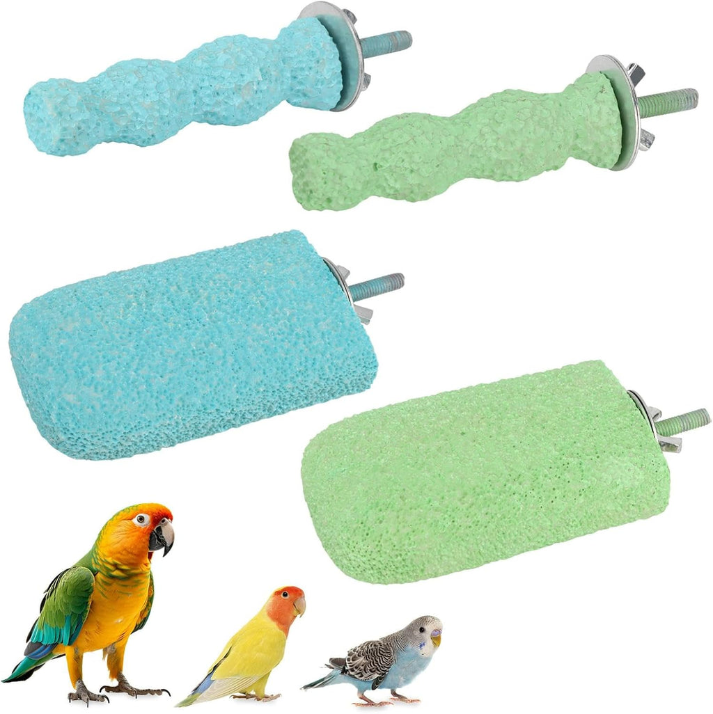 4PCS Bird Beak Grinding Stone, Resin Parrot Perch, Bird Cage Accessory