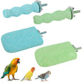 4PCS Bird Beak Grinding Stone, Resin Parrot Perch, Bird Cage Accessory