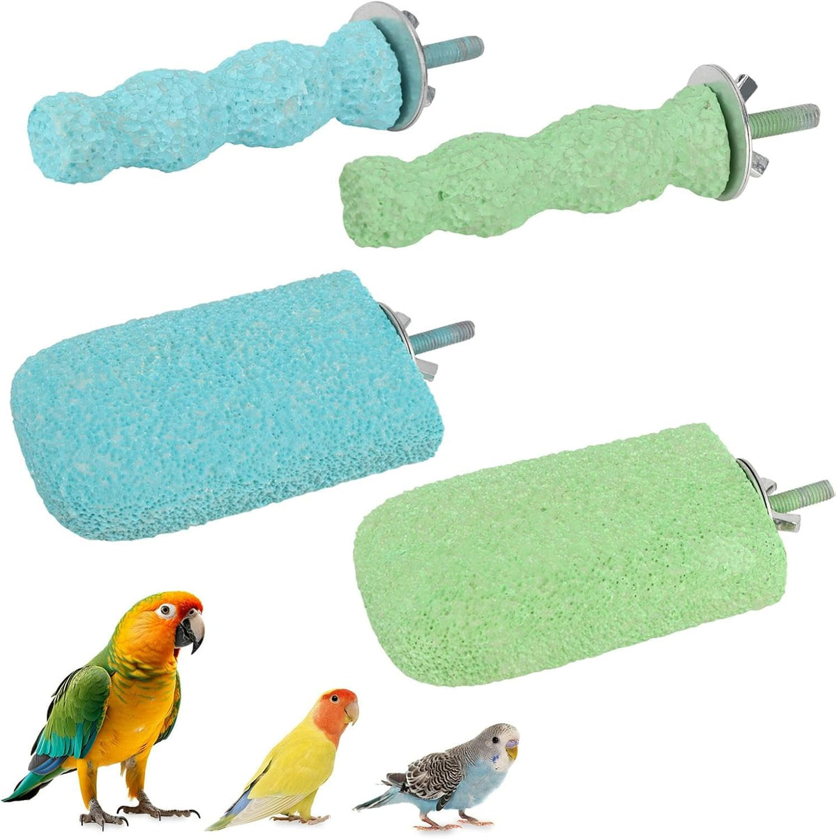 4PCS Bird Beak Grinding Stone, Resin Parrot Perch, Bird Cage Accessory