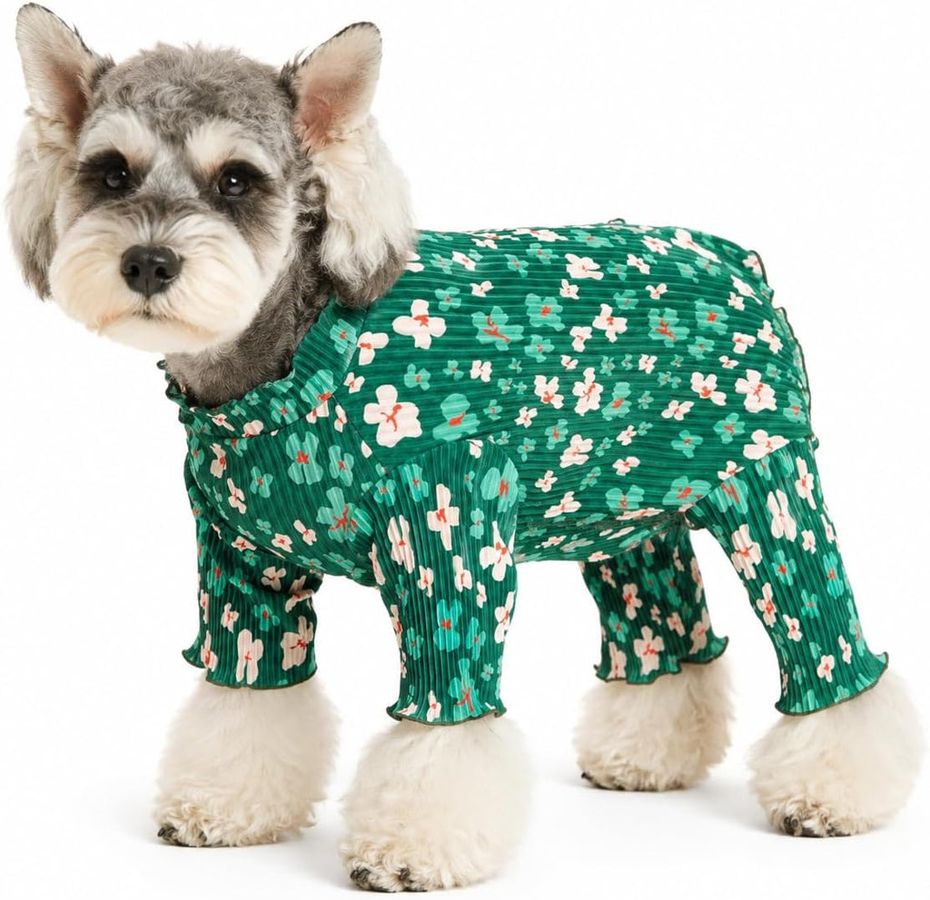 Kukaster Dog Onesie for Female Male Dogs, Breathable Stretchy Recovery Suit Shirt, Cone Alternative to Prevent Licking After Surgery for Small Medium Dogs, Cherries-S