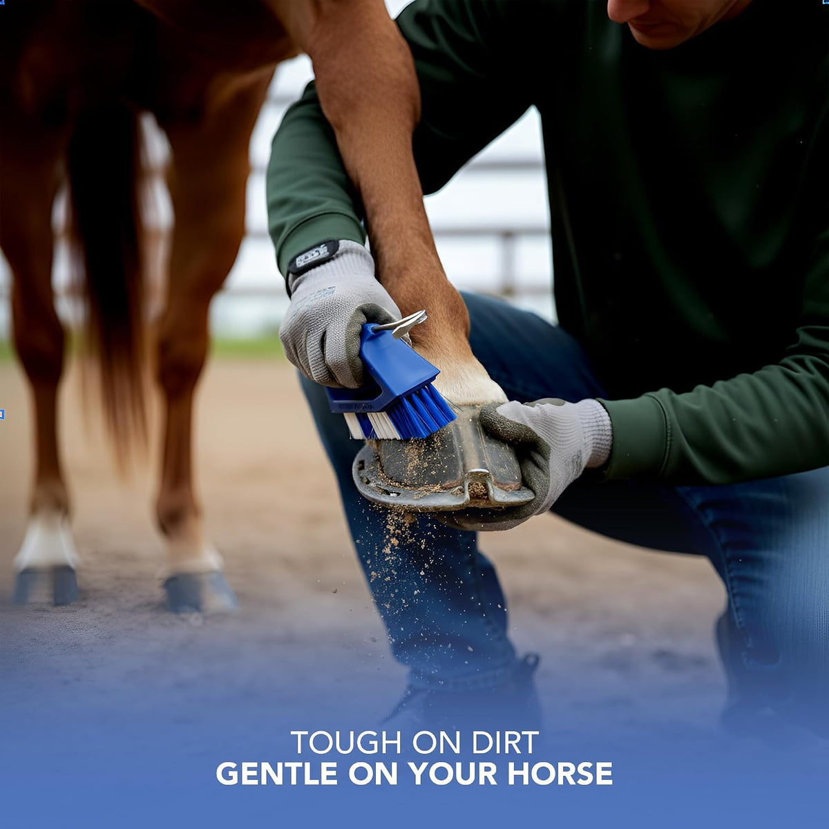 Kelcie's Pick Brush Cleaning Tool - Easy To Use Slip-Proof Grooming Brush For Horses With Great Grip