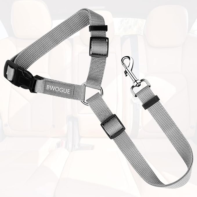 BWOGUE Pet Dog Cat Seat Belts, Car Headrest Restraint Adjustable Safety Leads - Image 2