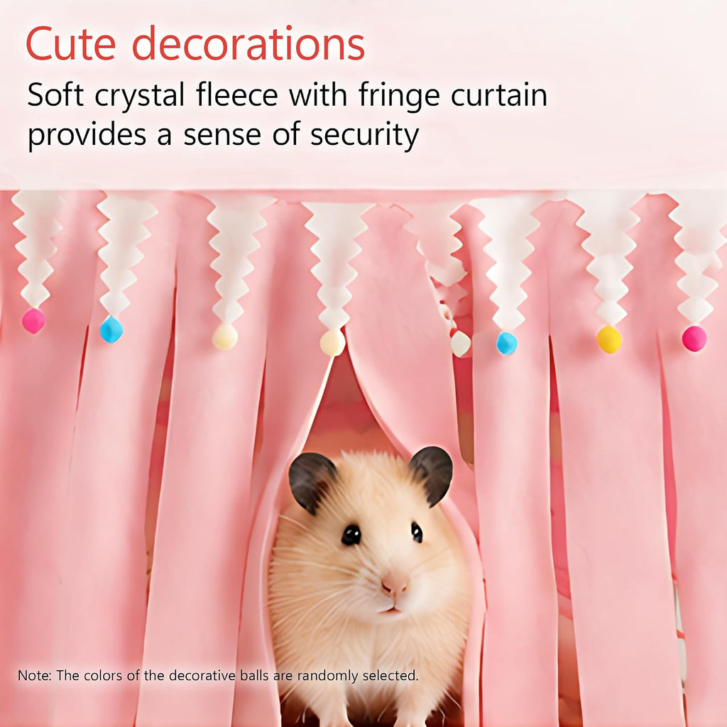 Corner Hamster Hideout, Space Saving Fleece Tent Bed for Wire Cage