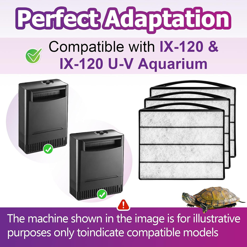10 Pcs Turtle Tank Filter Compatible with TARARIUM IX-120 & IX-120 U-V