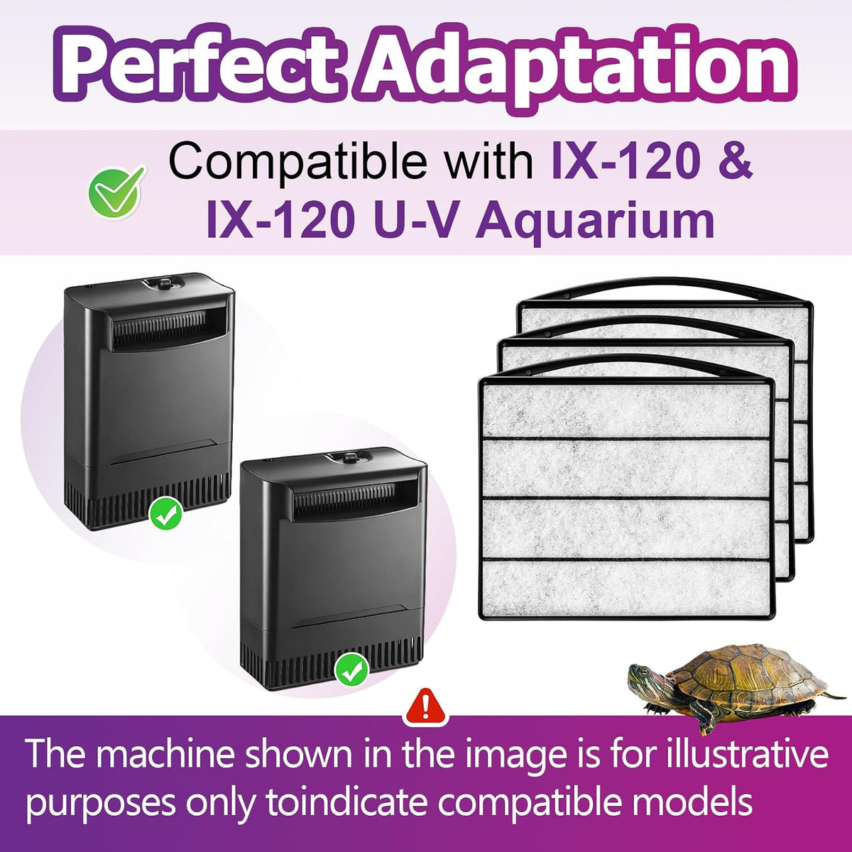 10 Pcs Turtle Tank Filter Compatible with TARARIUM IX-120 & IX-120 U-V