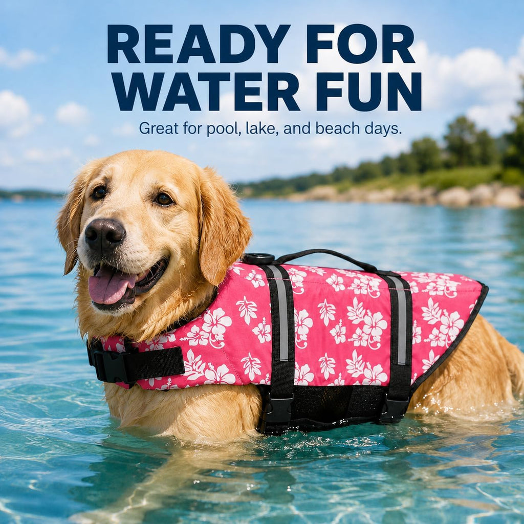 Dog Life Jacket Swimming Vest - Small Puppy Pool Float, Cat Boating Clothes
