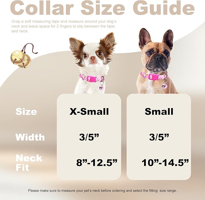 Small Dog Collar with Bell，Nylon - Image 4