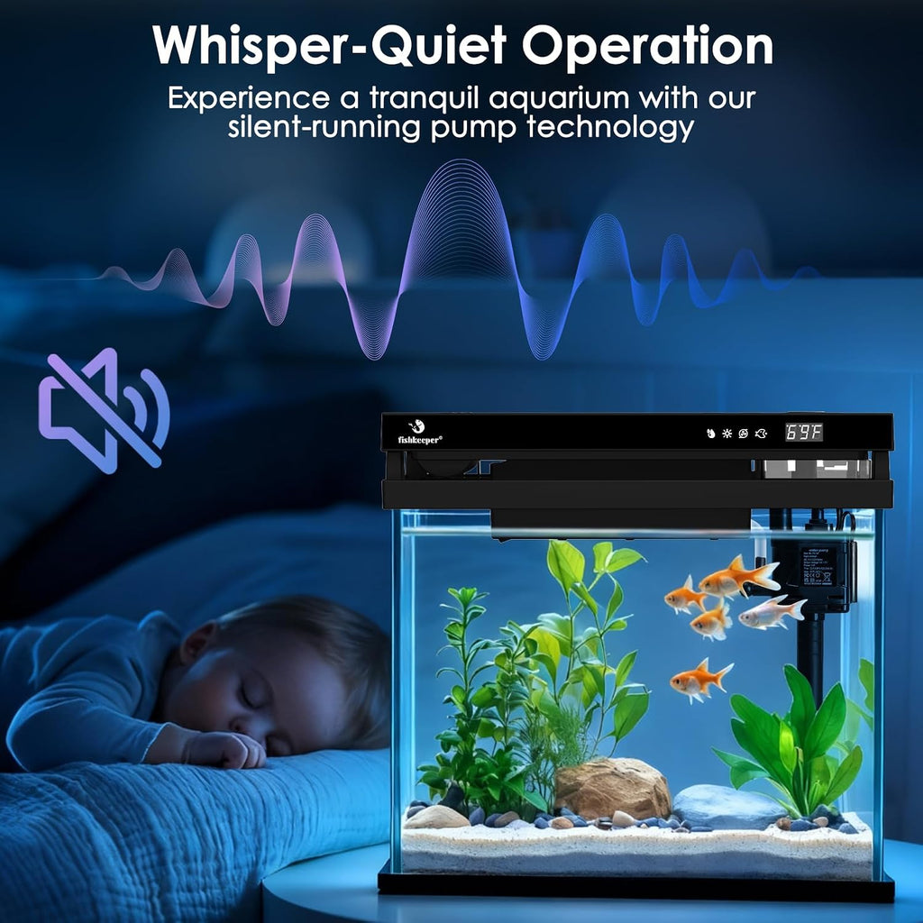 fishkeeper 2.3G Smart Aquarium - HD Glass Fish Tank Kits with Auto Feeder