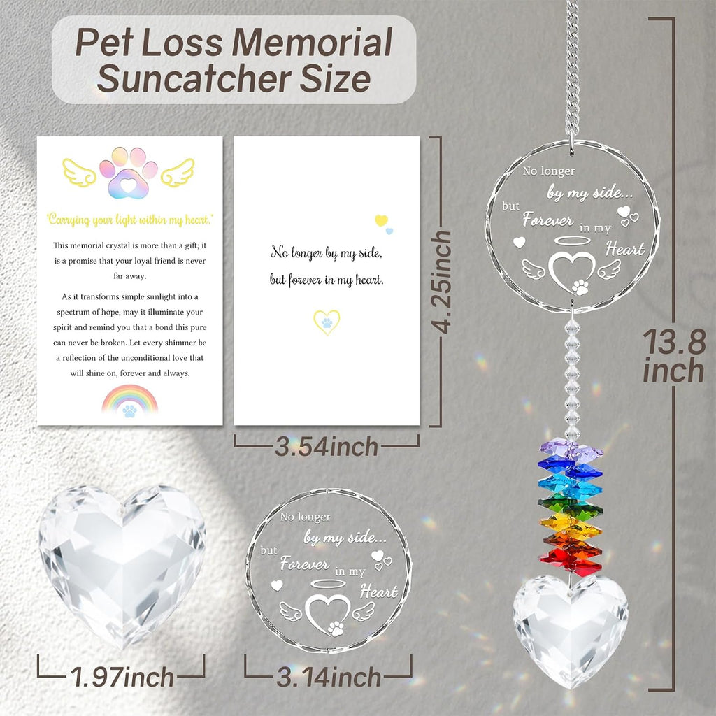 Dog Memorial Gifts for Loss of Dog - Pet Memorial Suncatcher(Angel's Wings)