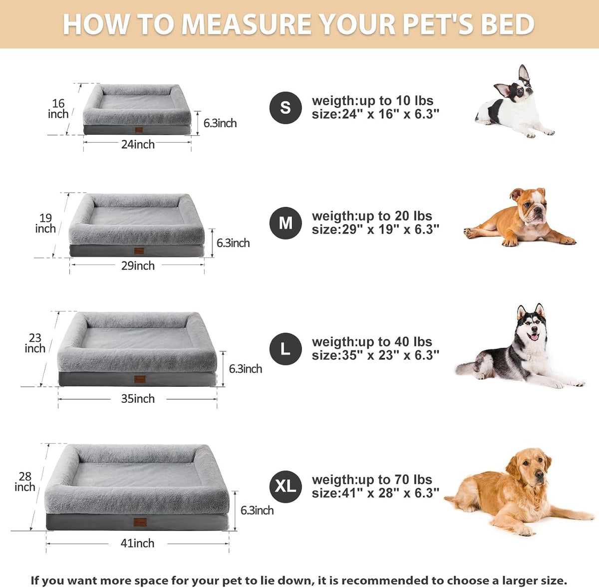 BFPETHOME Dog Beds for Small Dogs, Washable Dog Bed with Sides, Orthopedic Small Sized Soft Mats with Removable Cover & Waterproof Pet Mat for Pet