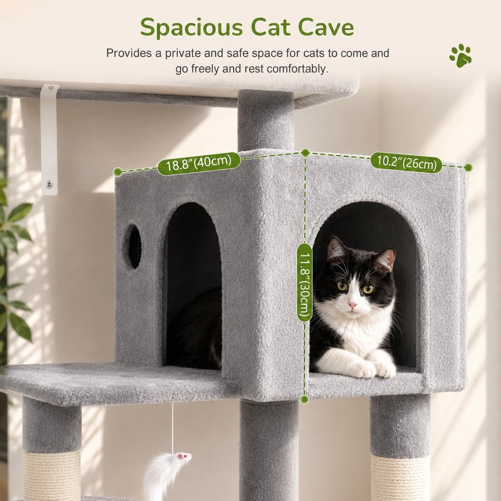 Globlazer Cat Tree Tower with Scratching Post for Indoor Cats, F53