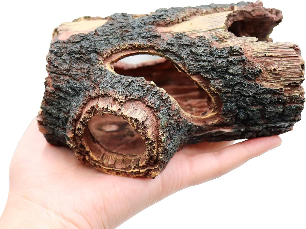 Hermit Crab Hideout, Resin Simulation Stone Reptile Cave Hideout, Hermit Crab Climbing Toys, Terrarium Habitat Decor for Lizard Spider Aquarium Fish Gecko Bearded Dragon