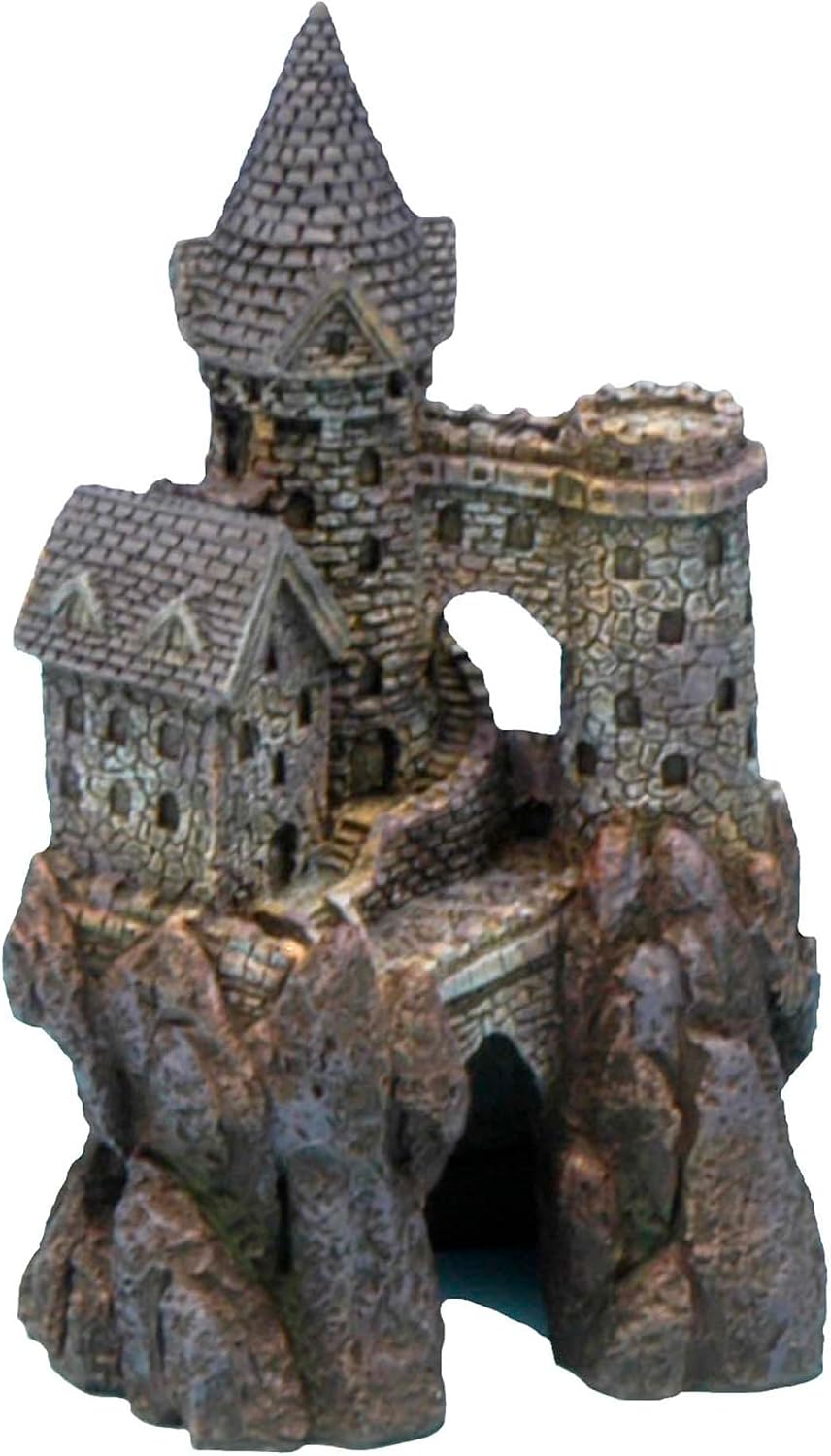 Penn-Plax Age-of-Magic Enchanted Castle Aquarium Decoration – Safe for Freshwater and Saltwater Fish Tanks – Medium