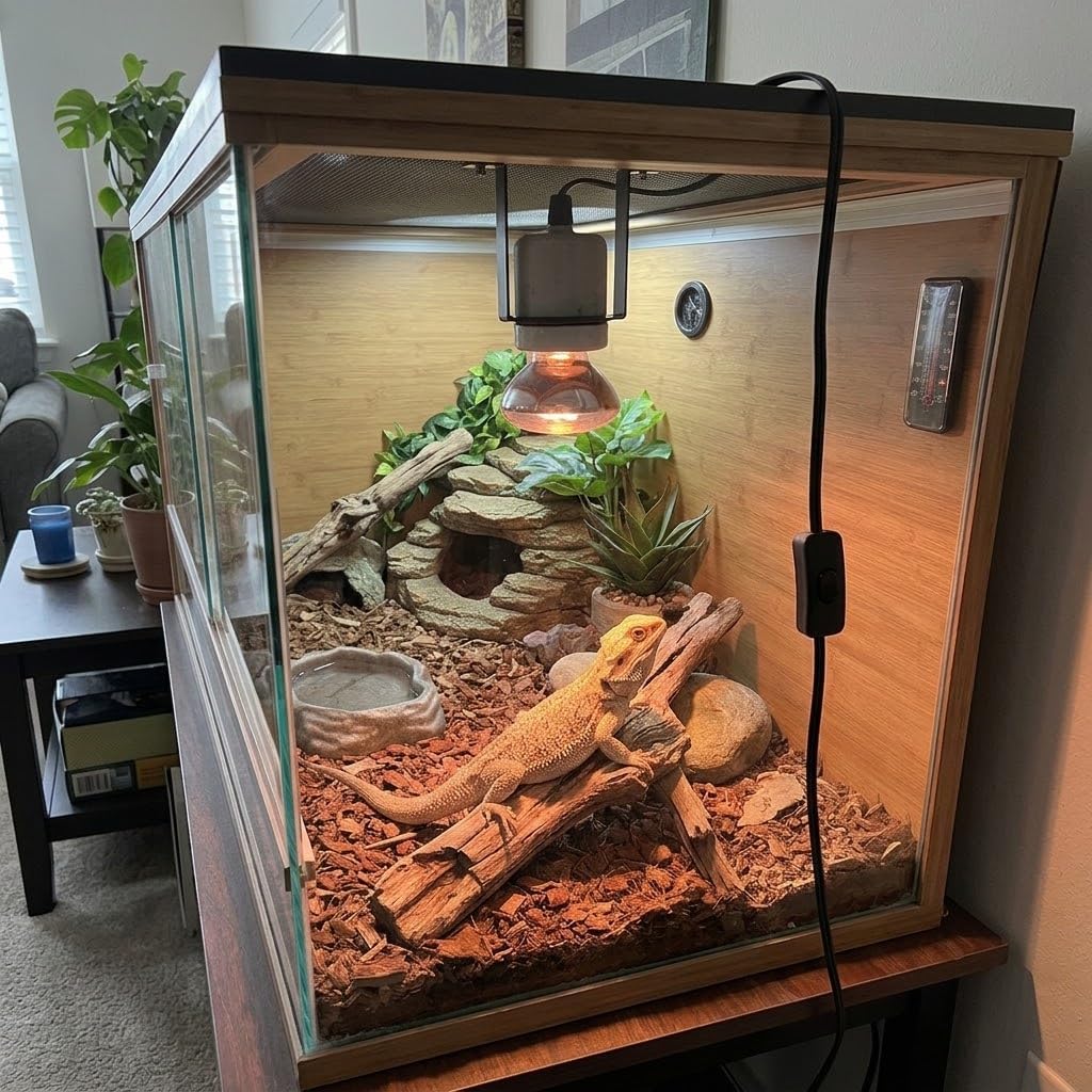 Reptile Ceramic Heat Lamp Holder with Mounting Bracket, E26/E27 Socket for Bulbs up to 300W, 5ft Cord for Terrarium (No Bulb)