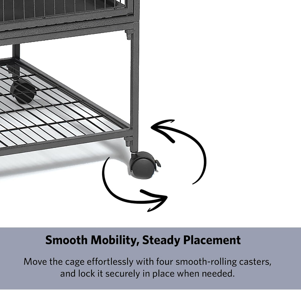 MidWest Homes for Pets Ferret Nation Single Unit Small Animal Cage, 2 Tiers, Includes Pan, Shelf, Ramp & Cover, for Ferrets & Other Small Animals