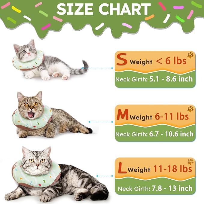 Cat Cone Collar Soft, Waterproof Cat Recovery Collars Spay Cones to Stop - Image 2