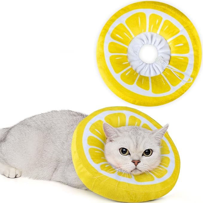 ANWA Adjustable Cat Cone Collar Soft, Cute Cat Donut Collar After Surgery by ANWA