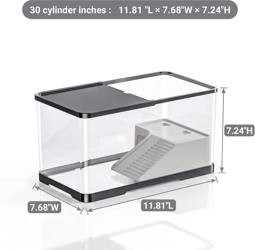 12‑in Turtle Tank, Dry‑Wet Separation with Basking Platform