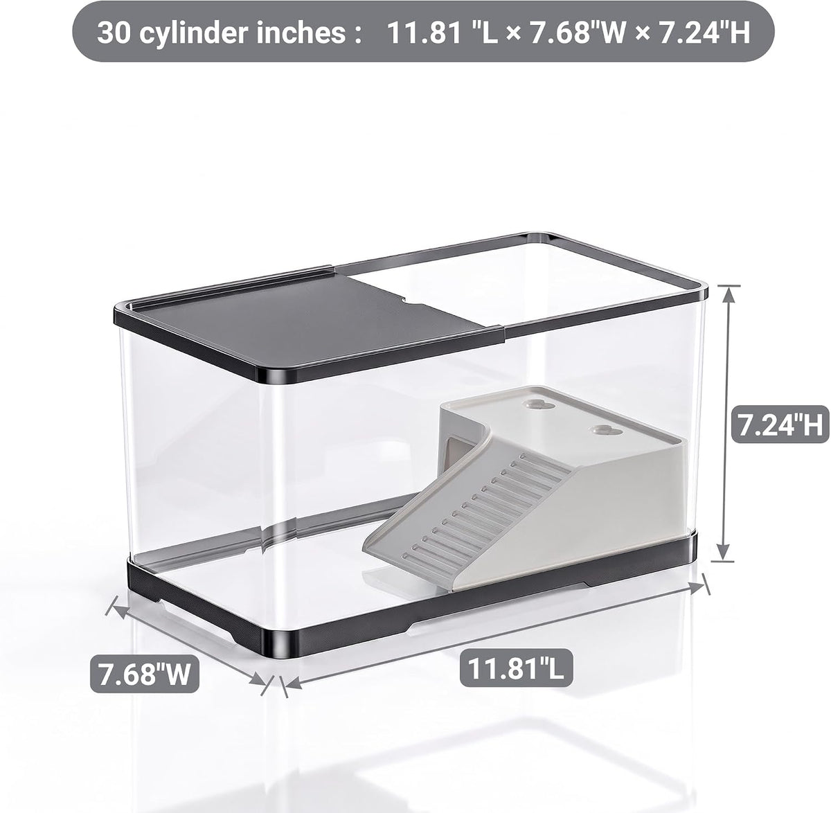 12‑in Turtle Tank, Dry‑Wet Separation with Basking Platform