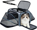 Double Expandable Cat Carrier, Airline Approved Soft-Sided Pet Travel Carrier by Srinlon
