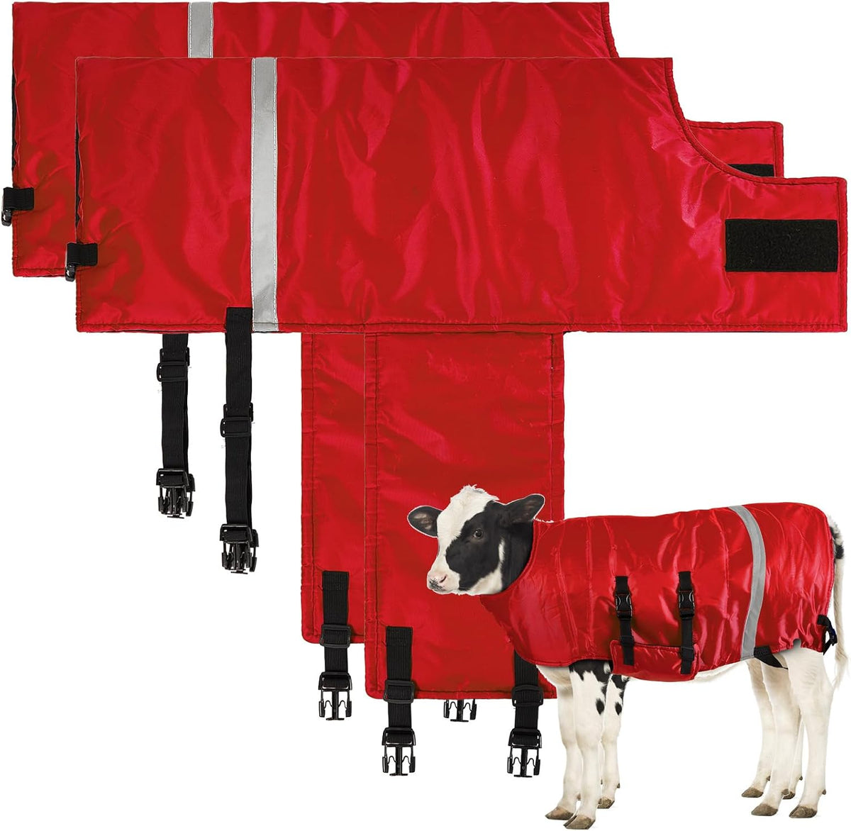4 Pcs Calf Blanket Coat Jacket Waterproof Windproof Warm, Blue
