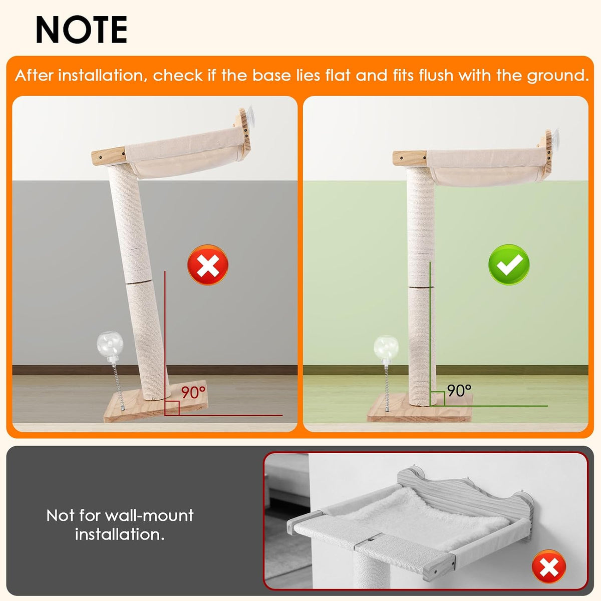 Keaber 44in Cat Scratching Post with Window Perch, Sisal Rope and Cozy Pad