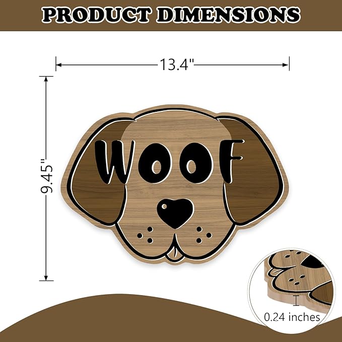 Cute Dog Front Door Sign, Farmhouse Wood Door Hanger Outdoor Outside Porch - Image 2