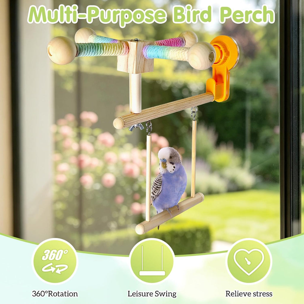 Bird Perch Toy Parrot Spinning Perch Swing Toy