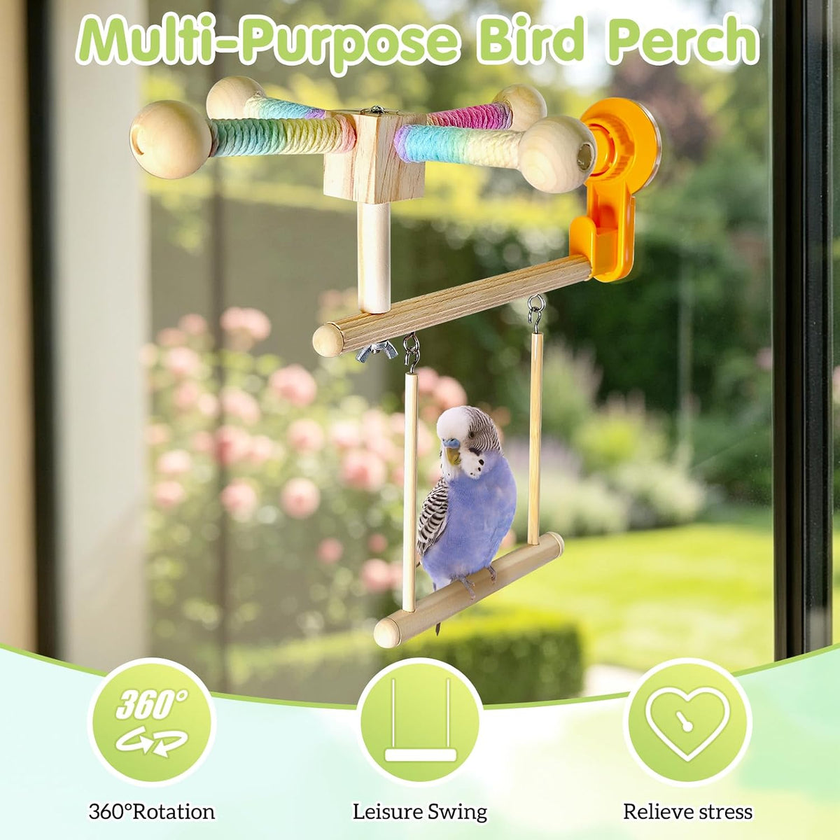Bird Perch Toy Parrot Spinning Perch Swing Toy