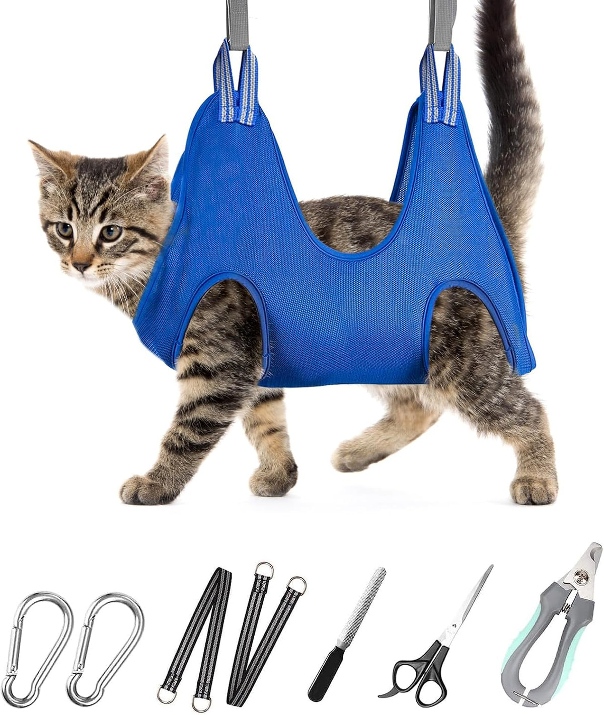 Pet Dog Grooming Hammock Harness for Medium Dogs Nail Trimming, Dog Sling for Cutting Nails, Dog Hanging Holder Hanger with Nail Clippers, Nail File, Scissors