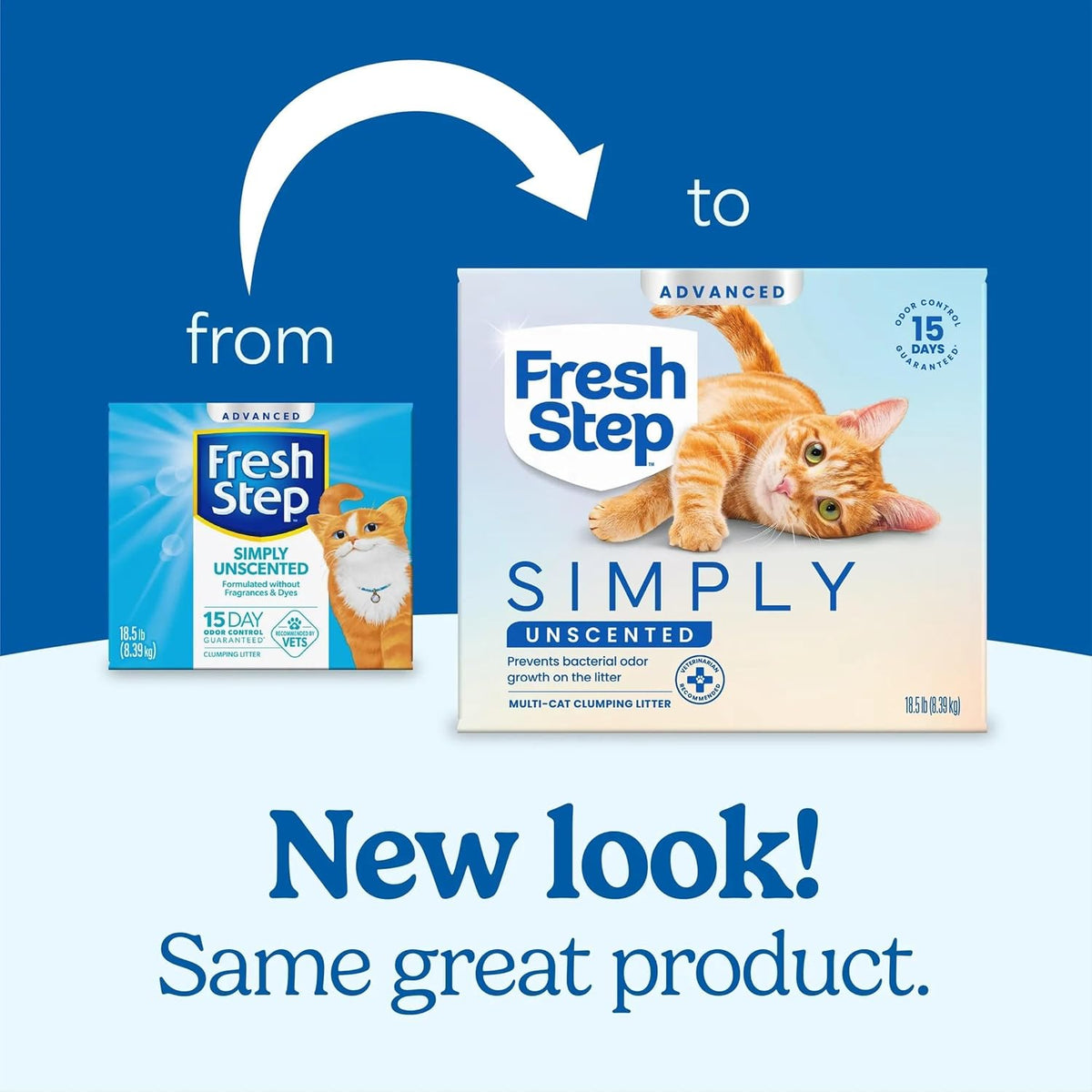 Fresh Step Advanced Simply Unscented Multi Cat Clumping Cat Litter, 18.5 lb