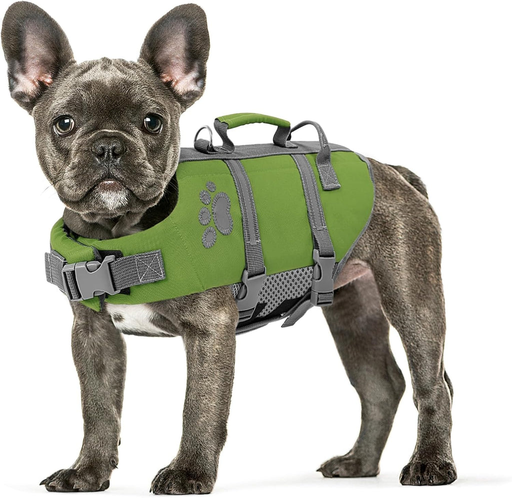 Queenmore Small Dog Life Jacket, Ripstop Safety Dog Life Vest for Swimming