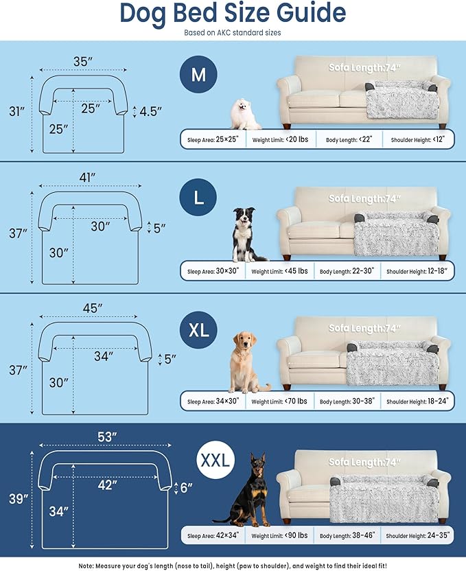 Calming Extra Large Dog Bed for Couch, 53 x 39.3 inch Removable Couch Cover for - Image 5