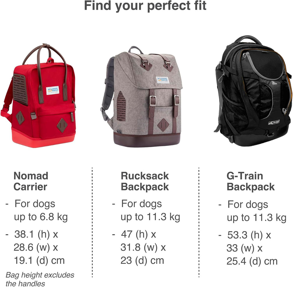 Kurgo G-Train Pet Carrier Backpack, Black