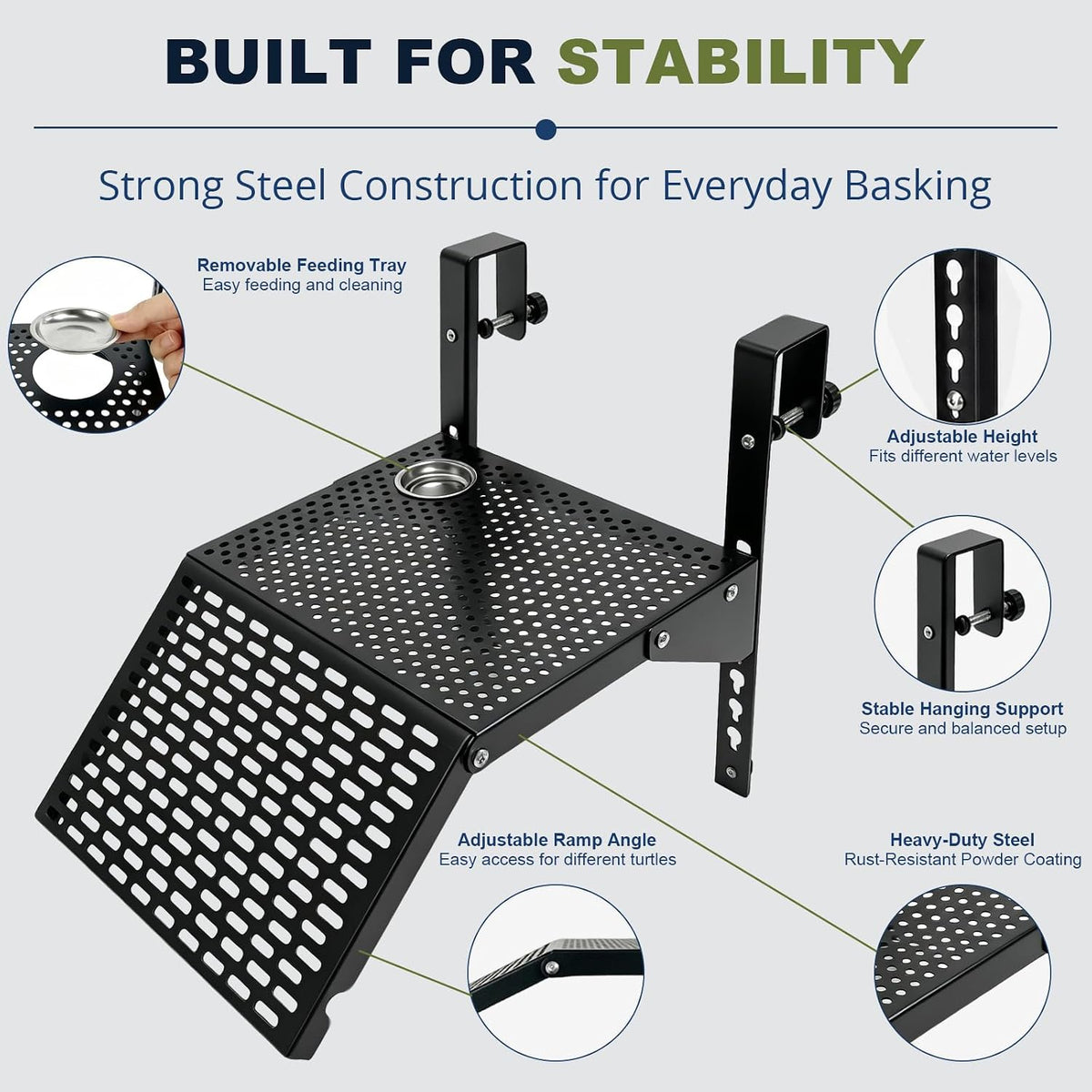 Turtle Basking Platform Adjustable Height Turtle Dock