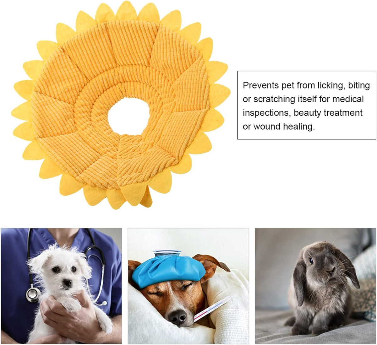 Cat Cone, Pet Recovery Collar Sunflower Shape Pet Elizabethan Collar Pet Recovery Cone Adjustable Pet Collar for Cat Dog (No. 3 Neck Circumference 23-26cm)