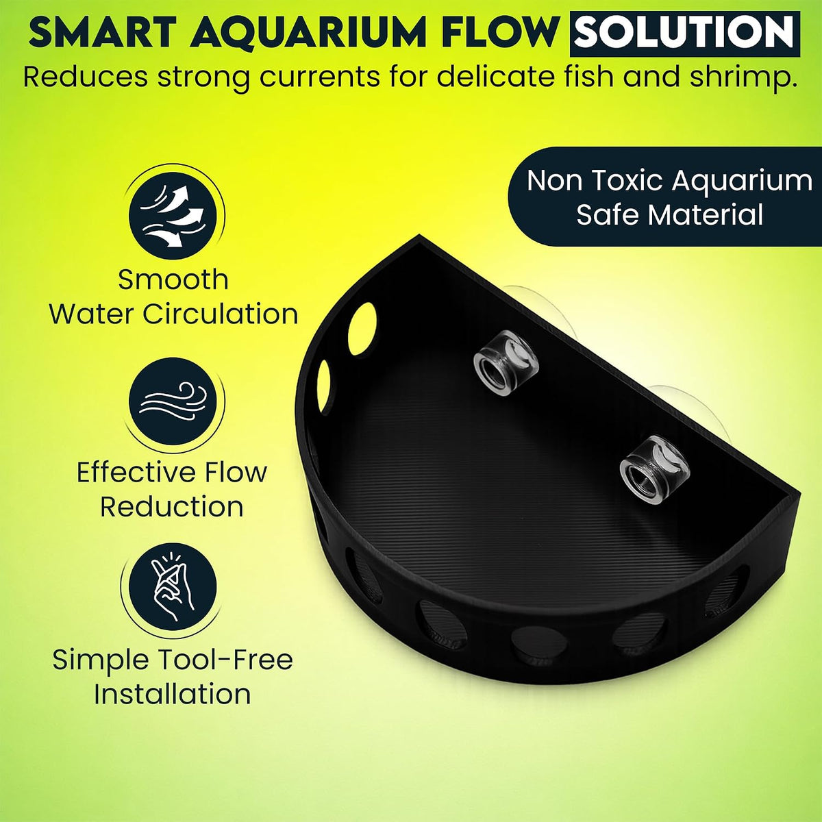 Aquarium Filter Baffle, Universal HOB Filter Compatible, Slow Flow Design for Betta Fish and Shrimp Tanks, 2 Suction Cups for Easy to Install Aquarium (Small)