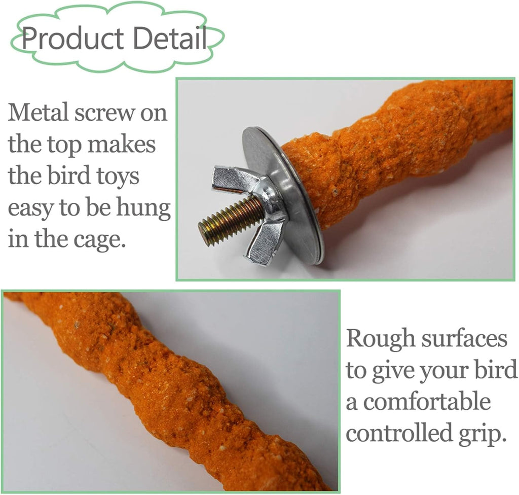 5 PCS Bird Perch Parrot Stand Cage Accessories Natural Wooden Stick Paw Grinding Rough-surfaced Chew Toy for Cockatiels,Cockatoo,Lorikeet,Conure,Parakeet (Random Color,6.29inch)