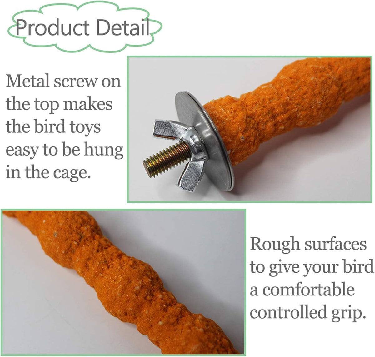 5 PCS Bird Perch Parrot Stand Cage Accessories Natural Wooden Stick Paw Grinding Rough-surfaced Chew Toy for Cockatiels,Cockatoo,Lorikeet,Conure,Parakeet (Random Color,6.29inch)