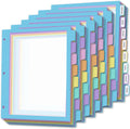 48Pcs/6 Set 8 Tab Dividers, Clear Plastic Binder Dividers with Tabs, for 3 Ring Binder, Letter Size, Multicolor