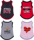 4 Pack Dog Shirts Summer Printed Puppy Clothes Novel Sleeveless Pet T Shirts by Pistha